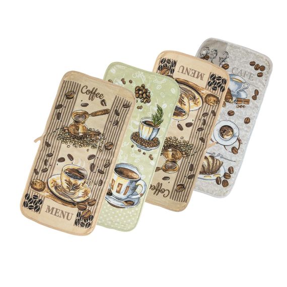 Набір кухонних рушників 4 шт 24x48 см Кава 1 HomeBrand | Зображення 2