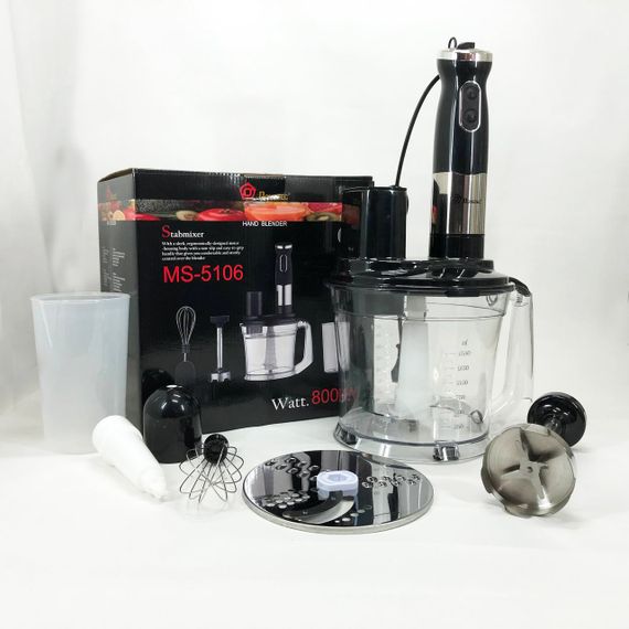 Блендер заглибний багатофункціональний 5-в-1 Domotec MS-5106 800 W, Портативний блендер подрібнювач | Зображення 9