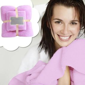 Набор полотенец 2шт 145*80см и 75*35см Towel blanket 521-2415 Фиолетовый