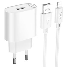 СЗУ Hoco C109A Fighter 10.5W (1USB-A) + кабель USB to Lightning White