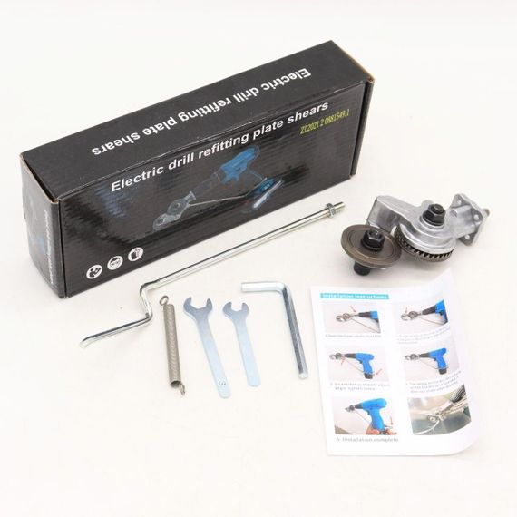 Насадка ножиці на дриль для різання металу / Будівельні ножиці на дриль або шуруповерт | Зображення 9