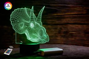 3D світильник нічник з пультом "Трицераптор" 3DTOYSLAMP