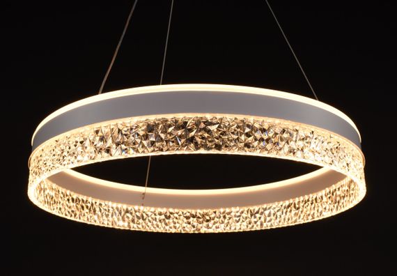 Люстра світлодіодна підвісна LED світильник для квартири на стелю лед 27437 Білий 25-140х50х50 см. | Зображення 7