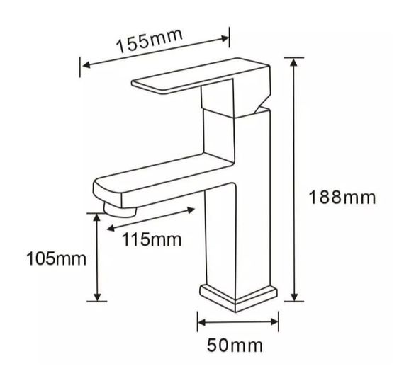 Змішувач для раковини WEZER PRO1-02-GUNGREY | Зображення 1