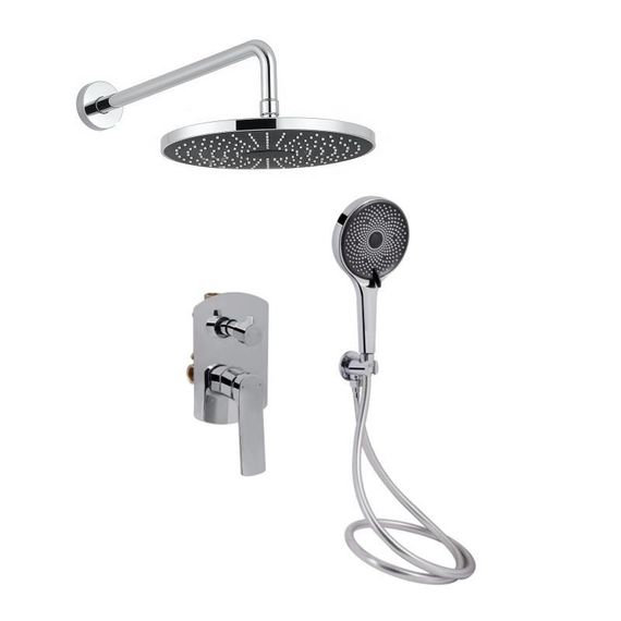 Душова система універсальна Qtap Slavonice прихованого монтажу на два споживача QTSLA113CRM45898 Chrome