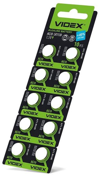 Батарейка годинникова Videx AG10/LR1130 BLISTER CARD 10 шт | Зображення 1