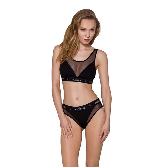 Трусики з прозорою вставкою Passion PANTIES black, L | Зображення 2