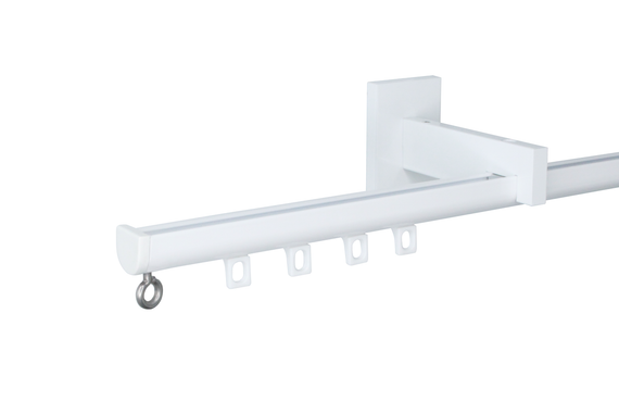 Карнизи для штор стіновий Техно 15 одинарний Білий 350 див.