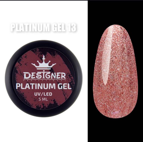 Гель-фарба P13 Designer Platinum Gel з блистками 5мл | Зображення 2