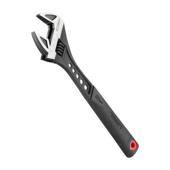 Ключ розвідний 300 мм кований, ручка TPR, HRC 40~50, Cr-V STORM INTERTOOL XT-00851