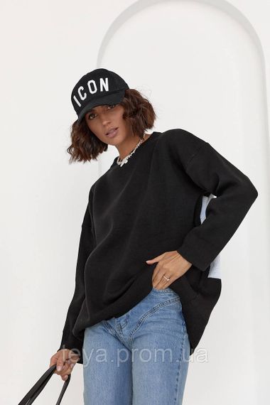 Удлиненная женская кофта с надписью на спине Love цвет черный размер S FL_000499 | Зображення 8