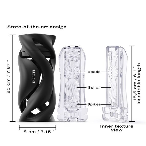 Мастурбатор Dorcel DEEP BLOW BLACK, подвійне використання | Зображення 2