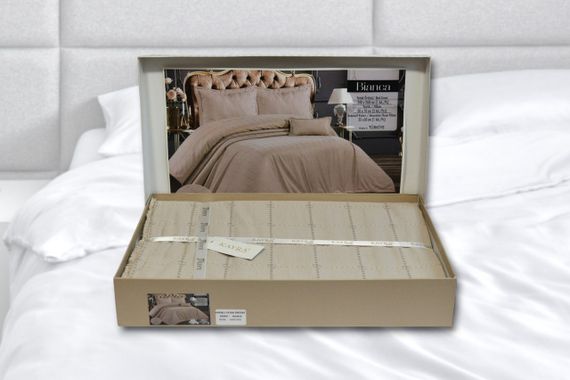 Покрывало з бахромой Kayra 240х260 см Bianca капучино | Зображення 5