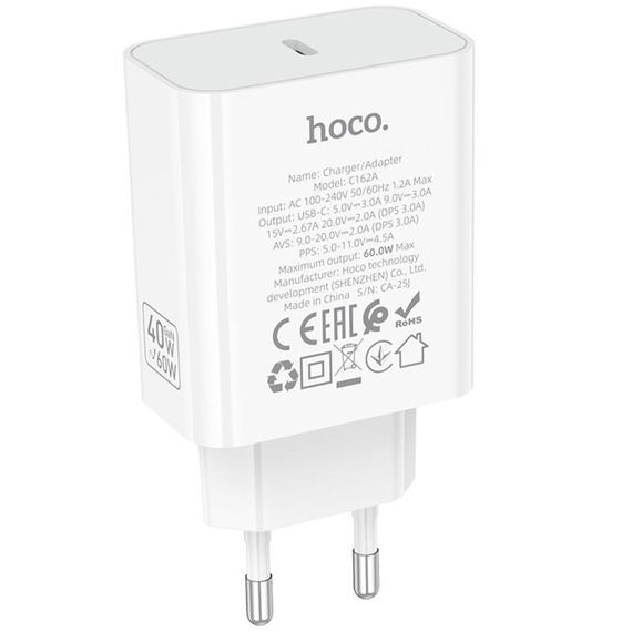 МЗП Hoco C162A Source PD40W (1USB-C) White | Зображення 4