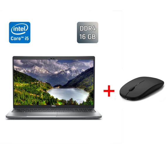Ультрабук Б-клас Dell Latitude 5530 / 15.6" (1920x1080) IPS / Intel Core i5-1245U (10 (12) ядер по 1.2 - 4.4 GHz) / 16 GB DDR4 / 256 GB SSD / Intel Iris Xe Graphics / WebCam / HDMI б/в + Подарунок Бездротова миша / USB