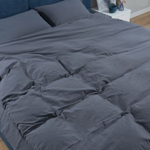 Комплект постельного белья SoundSleep Stonewash dark gray евро серый | Зображення 2