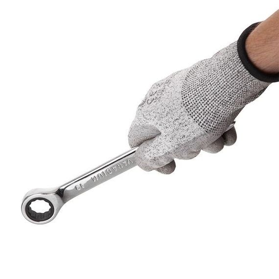 Набір ключів комбінованих, з тріскачкою, 6 шт., 8-19 мм, Cr-V, професійний, DIN3113 INTERTOOL XT-1301 | Зображення 6