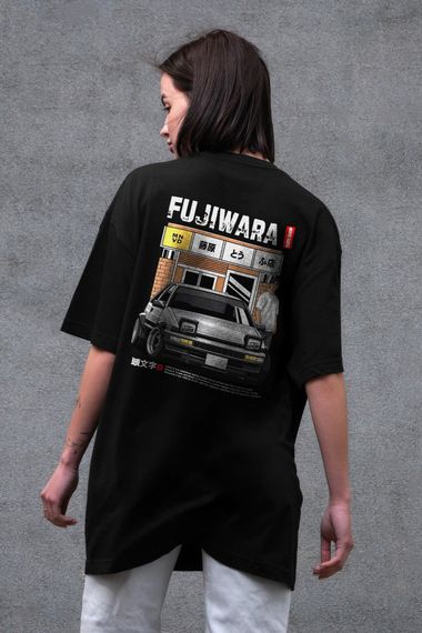 Оверсайз Футболка З Принтом Without Fujiwara Black | Зображення 2