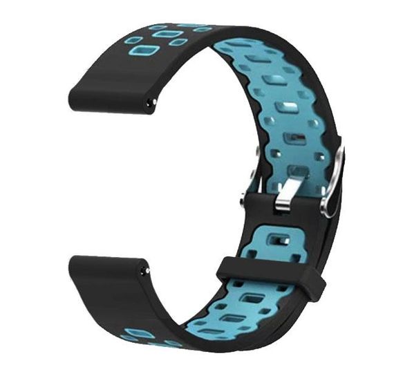 Спортивный ремешок Primo Perfor Classic для часов Samsung Gear S2 Classic SM-R372 / R735 - Black&Blue | Зображення 2