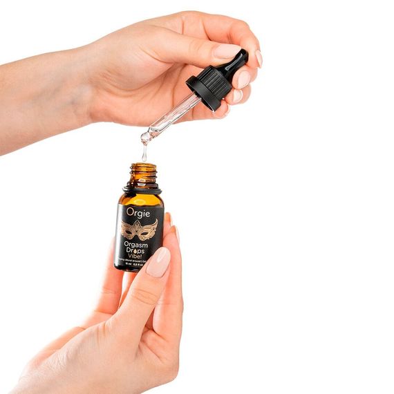 Збуджувальні краплі для клітора Orgie Orgasm Drops Vibe!, 15 мл, тепло-холод, ефект вібрації | Зображення 1
