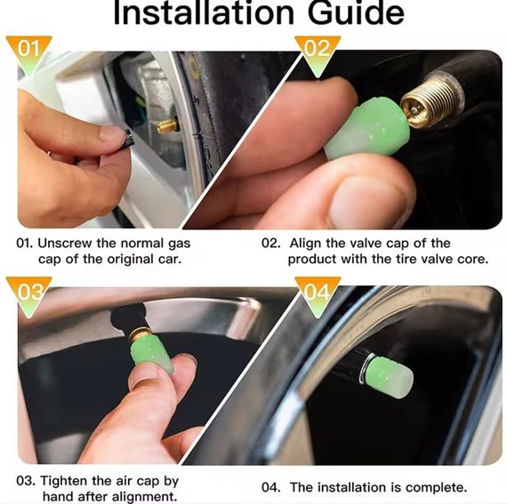 Сині флуоресцентні (неонові) ковпачки на ніпель для велосипеда, машини, мотоцикла, самоката Синій | Зображення 9