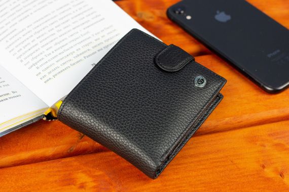 Класичне чоловіче портмоне з натуральної шкіри ST Leather ST102 Чорний | Зображення 7