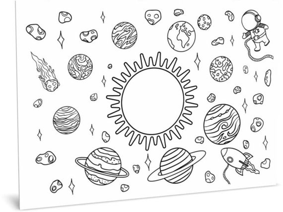Килимок вивчай-малюй-стирай "Космос" ZIRKA 141238 А3 | Зображення 1