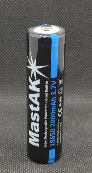 Аккумулятор Li-ion MastAK 18650 3.6v 2000mAh с защитой (1шт) | Зображення 2