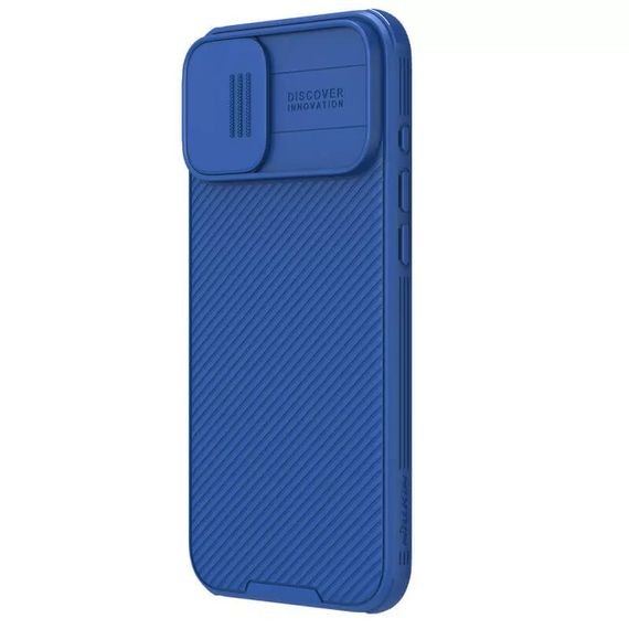 Карбоновая накладка Nillkin CamShield Pro Magnetic для Apple iPhone 16 (6.1") Blue | Зображення 1