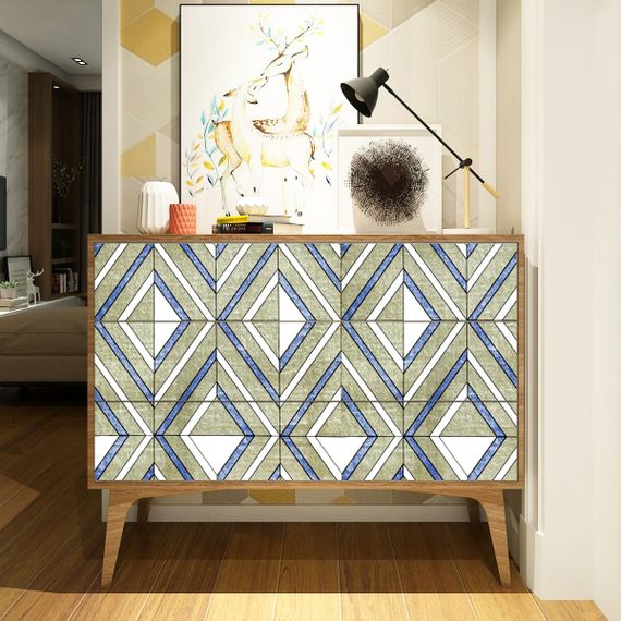 Самоклеюча плівка 0,45х10м х 0,07мм Волошкові ромби SW-00001256 | Зображення 4