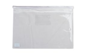 Папка-конверт на молнии zip-lock, А5, BM.3947-99 BUROMAX глянцевый прозрачный пластик, цветная (4823078953612) Белый