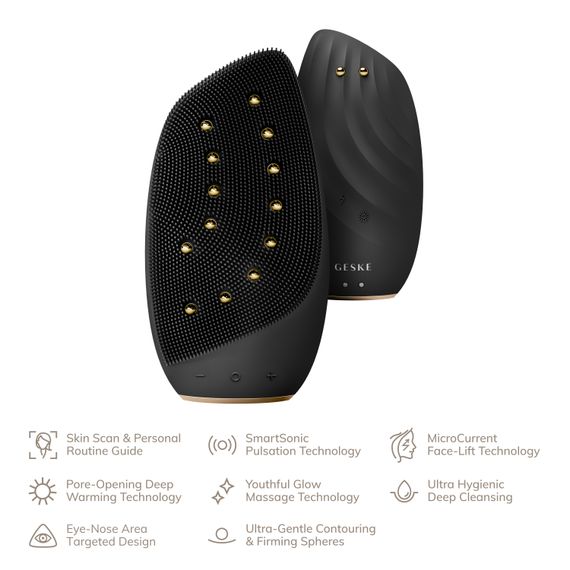 Очищувальна щітка для обличчя GESKE Sonic Thermo Facial Brush&Face-Lifter 8в1 gray | Зображення 1