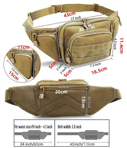 Тактическая сумка бананка Primo Belt на пояс - Khaki | Зображення 3