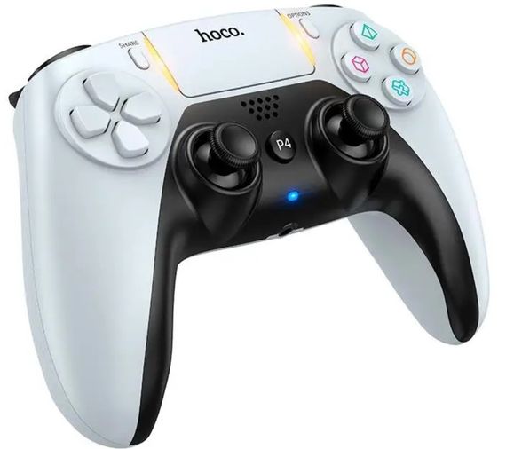 Геймпад Hoco GA1 универсальный Bluetooth контроллер 6-Axis, RGB, с вибрацией, для PS4, Android, iOS, Windows - White | Зображення 3