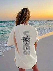 Футболка жіноча з принтом повсякденна L Сірий