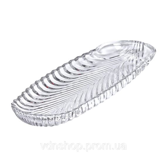 Блюдо сервірувальне 39х13.5х2.5 см скляне для закусок канапе фруктів HP-YH-13 | Зображення 3