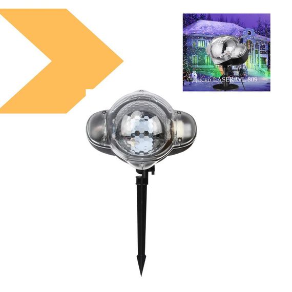 Світлодіодний лазерний проектор з водонепроникним корпусом Star Shower 3-Color 809 (47083-809-3_231) | Зображення 1