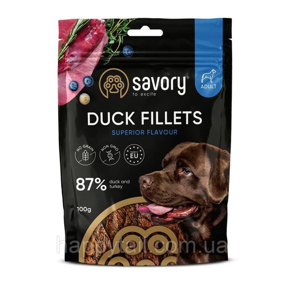 Ласощі для собак Savory (Сейворі) Fillet Turkey With Duck — філе індички з качкою, 100 г