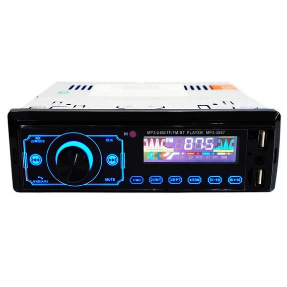 Автомагнітола MP3 3887 ISO 1DIN сенсорний дисплей LED/LCD, Автомобільна магнітола 1din штатна