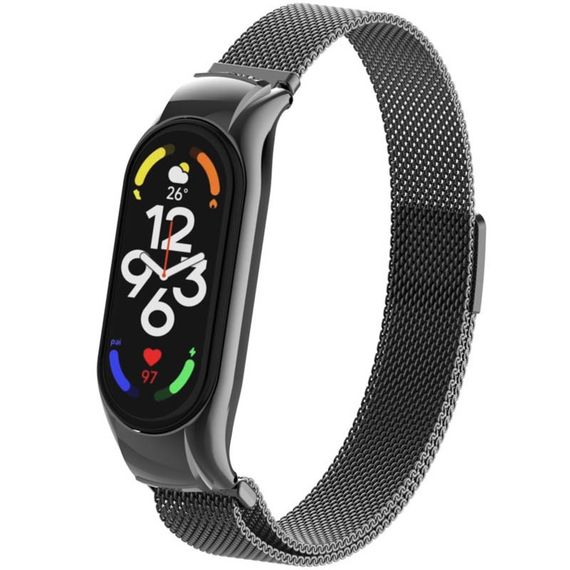 Ремешок Milanese Loop Design для Xiaomi Mi Band 7 Black