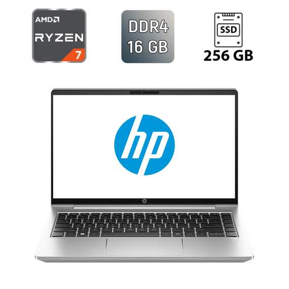 Ноутбук Б-клас HP Probook 445 G10 / 14" (1920x1080) IPS / AMD Ryzen 7 7730U (8 (16) ядер по 2.0 - 4.5 GHz) / 16 GB DDR4 / 256 GB SSD / AMD Radeon Vega 6 Graphics / WebCam / TouchID / Windows 11 б/в