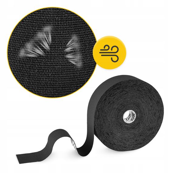 Стрічка кінезіологічна (кінезіо тейп) 4FIZJO 5 см x 31 м Black (P-5905973405522) | Зображення 6