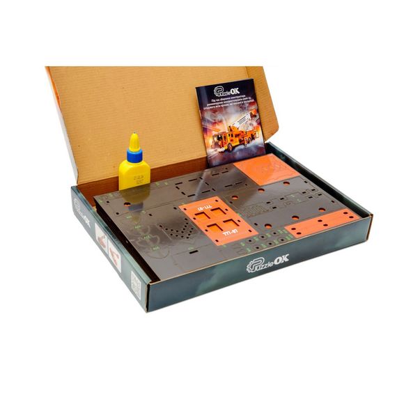 Деревянный 3D конструктор "Пожарная машина" Puz-00921, 318 деталей | Зображення 7