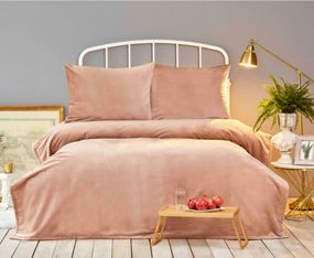 Покривало Karaca Home 10537 Туреччина Євро  Веллсофт Пудровий