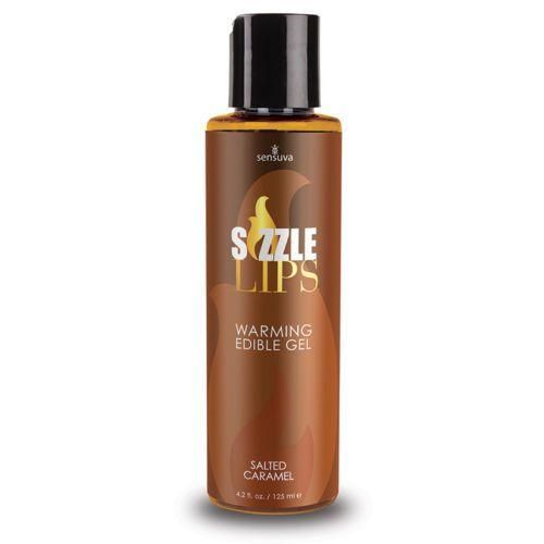Зігрівальний масажний гель Sensuva Sizzle Lips Salted Caramel (125 мл), без цукру, їстівний sexstyle