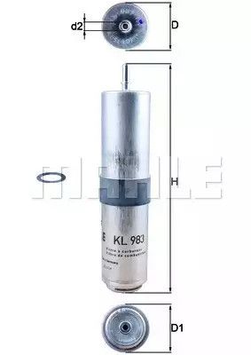 Фільтр паливний MAHLE/KNECHT BMW/MINI 1/2/X1 d 14-, MAHLE/KNECHT (KL983D) | Зображення 2