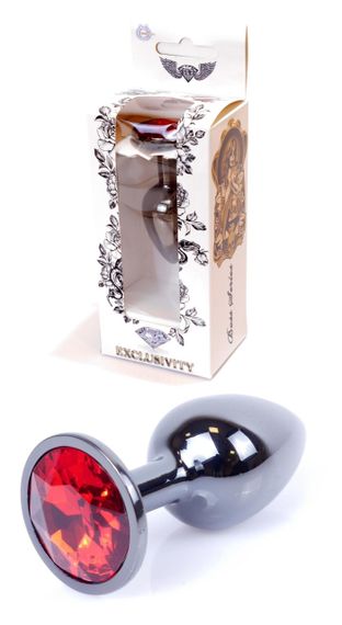 Анальний затор Boss Series - Jewellery Dark Silver PLUG Red S, BS6400028 sexstyle