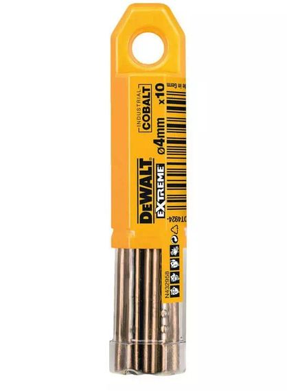 Свердло по металу DeWalt EXTREME INDUSTRIAL COBALT HSS-CO 4 мм 10 шт (DT4924)