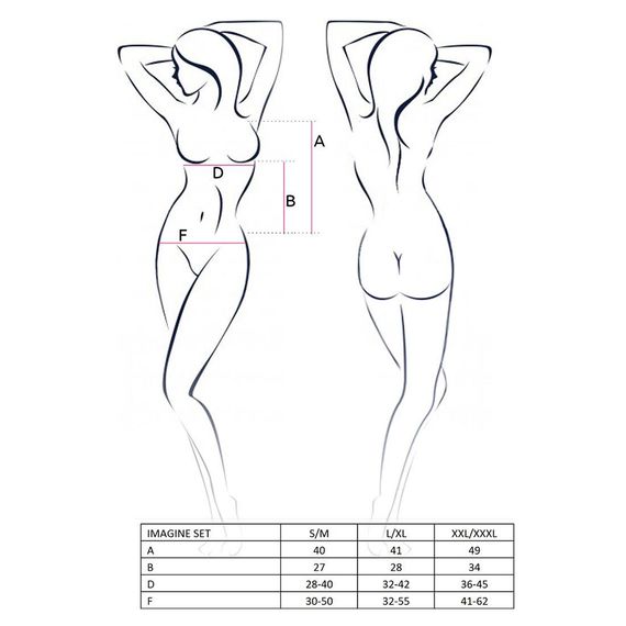 Комплект білизни IMAGINE SET OpenBra black L/XL - Passion: ліф - міні-сорочка, трусики з оборками, L/XL | Зображення 4