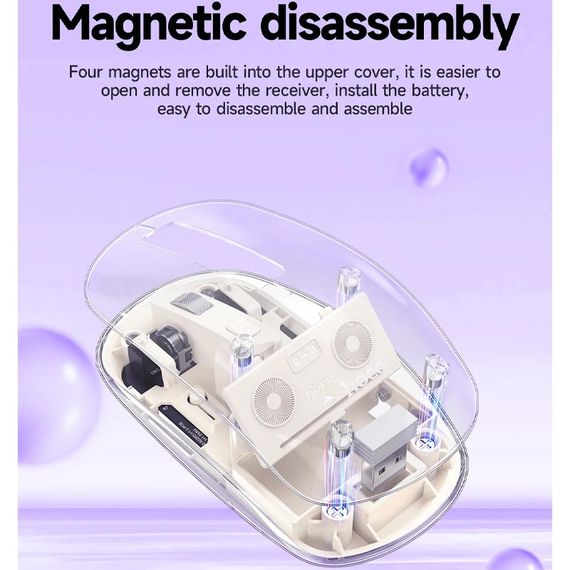 Миша Hoco GM29 Mysterios dual-mode Space White | Зображення 3